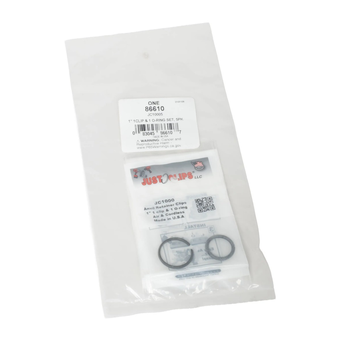 Lisle JC10005 1-inch 1 Clip & 1 O-Ring Set, 5 Pack
