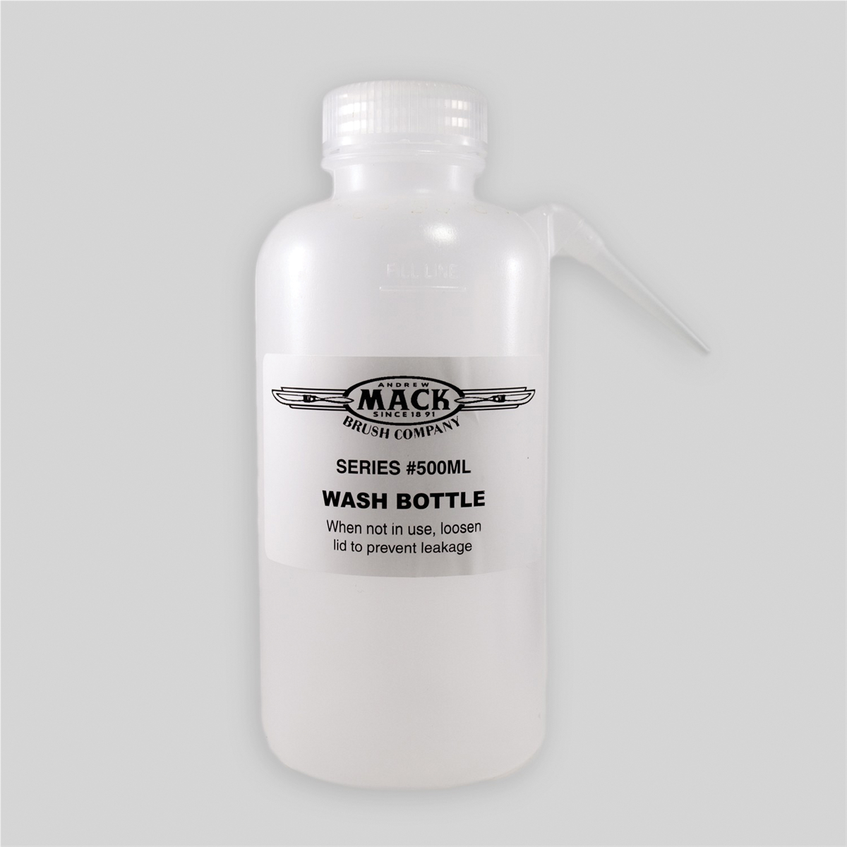 Mack Brushes 500ML Wide Mouth Wash Bottle, 500 mL, LDPE, Polypropylene Screw Closure
