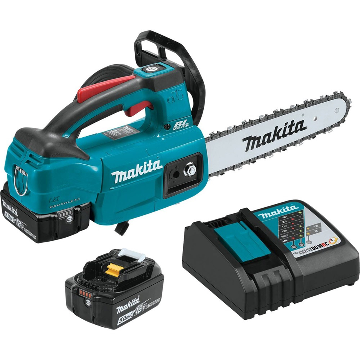 Makita 18V LXT 5.0 Ah Brushless Cordless 10" Top Handle Chain Saw Kit
