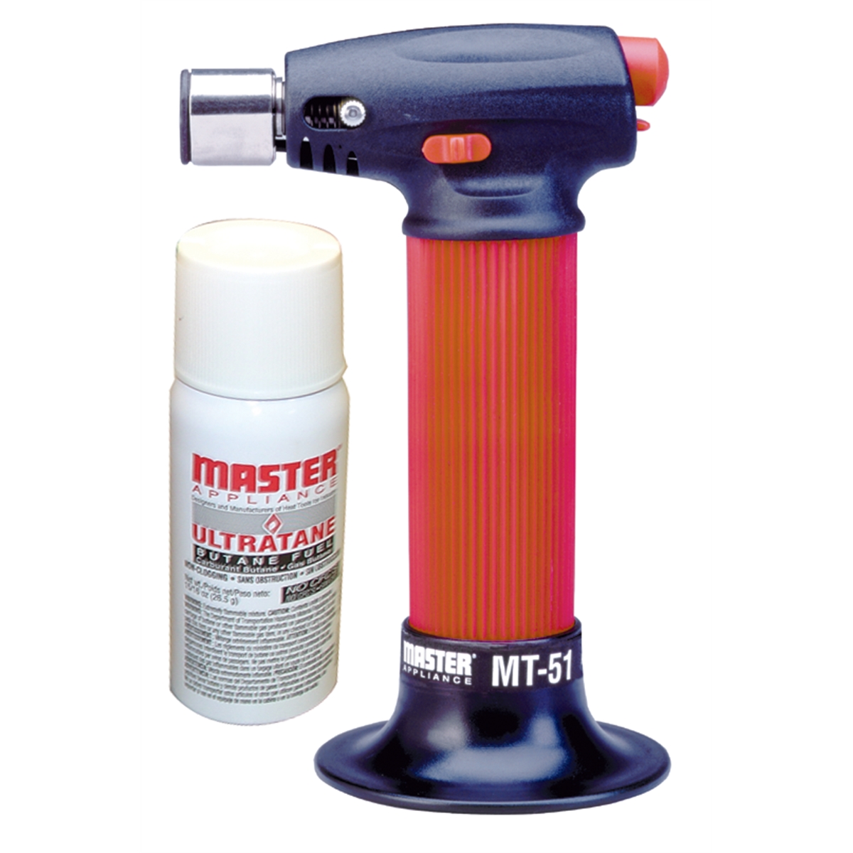 Master Appliance Butane Powered Microtorch with a small canister of butane