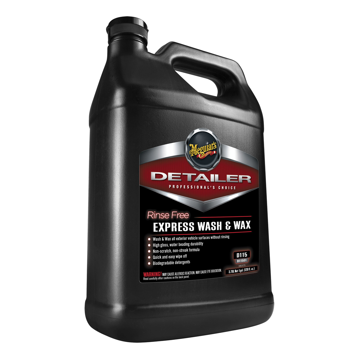 Meguiars Detail Products Detailer D11501 Rinse Free Express Wash and Wax, 1 gal Can, Greenish-Blue, Liquid