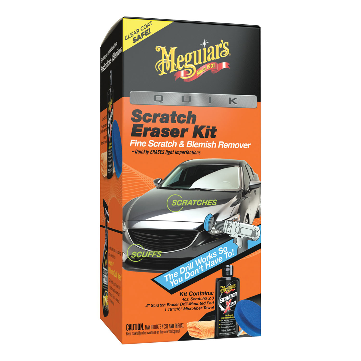 Meguiars G190200 Quik Scratch Eraser Kit, 4 oz Bottle, Creamy White, Liquid