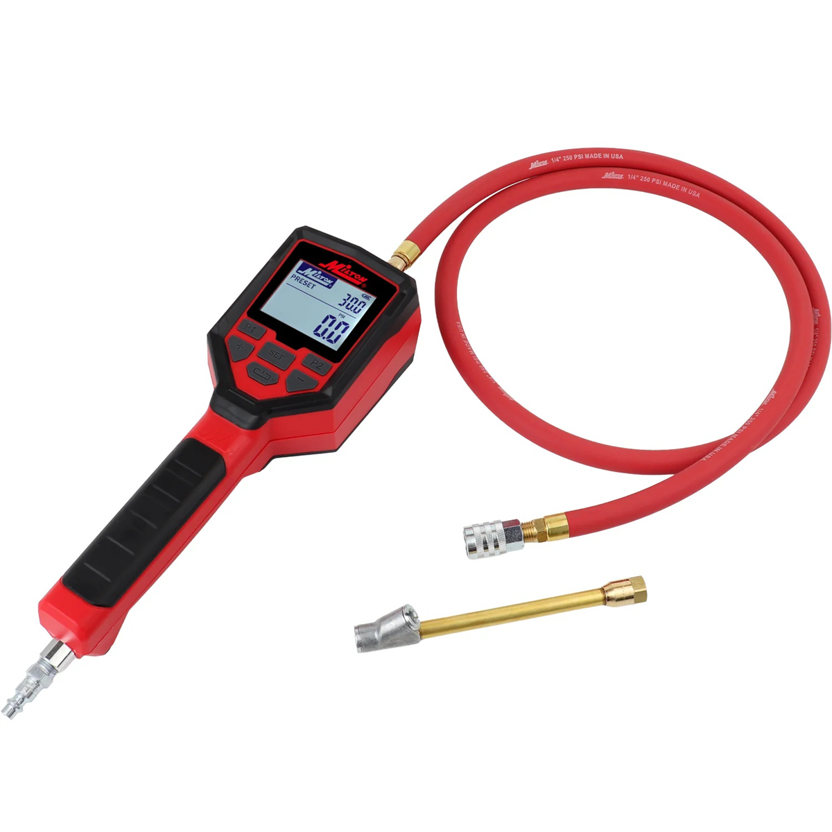 Milton Preset Digital Auto Tire Inflator with Gauge, 174 PSI Large Bore Chuck