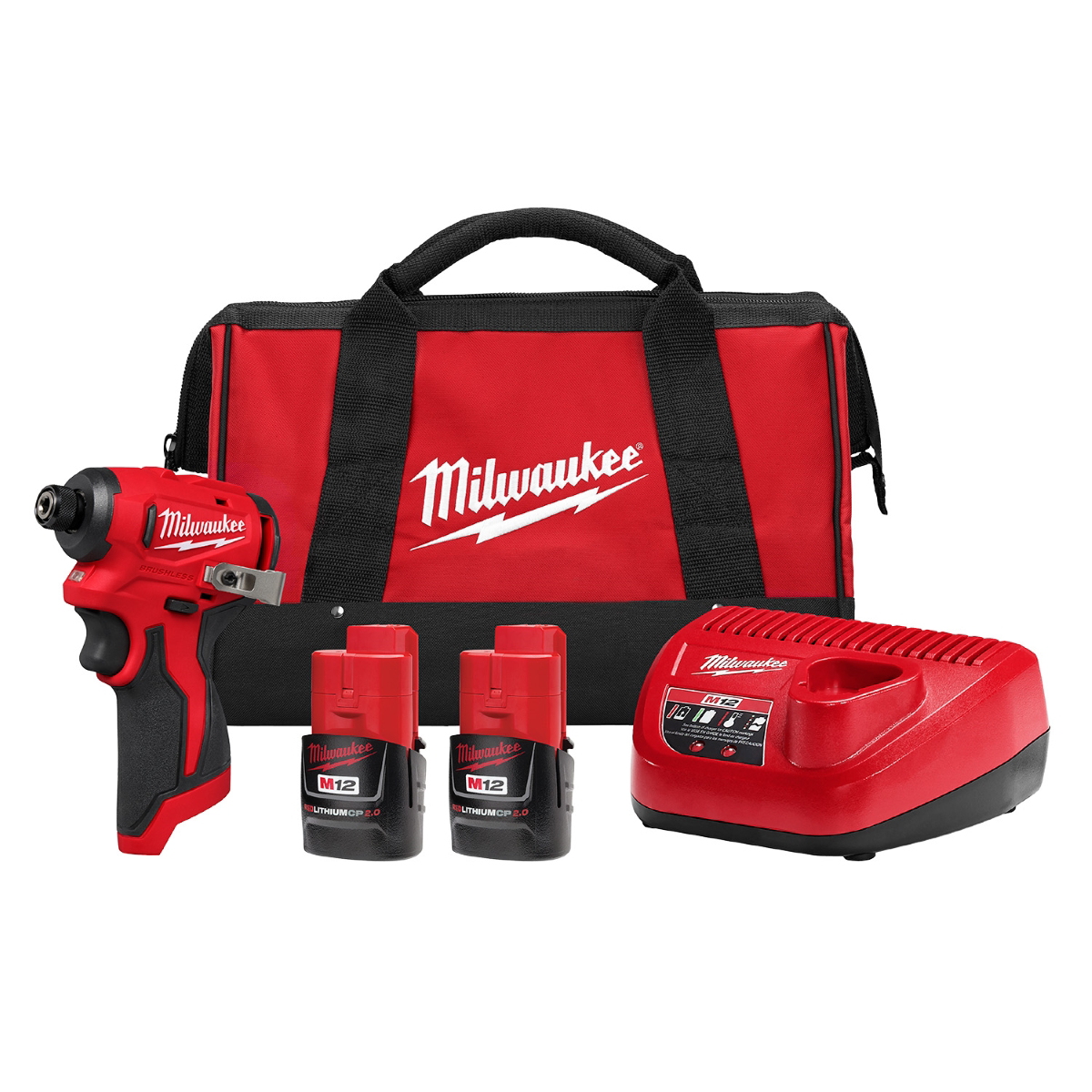 Milwaukee Tool M12 Subcompact Brushless 1/4 inch Hex Impact Driver Kit