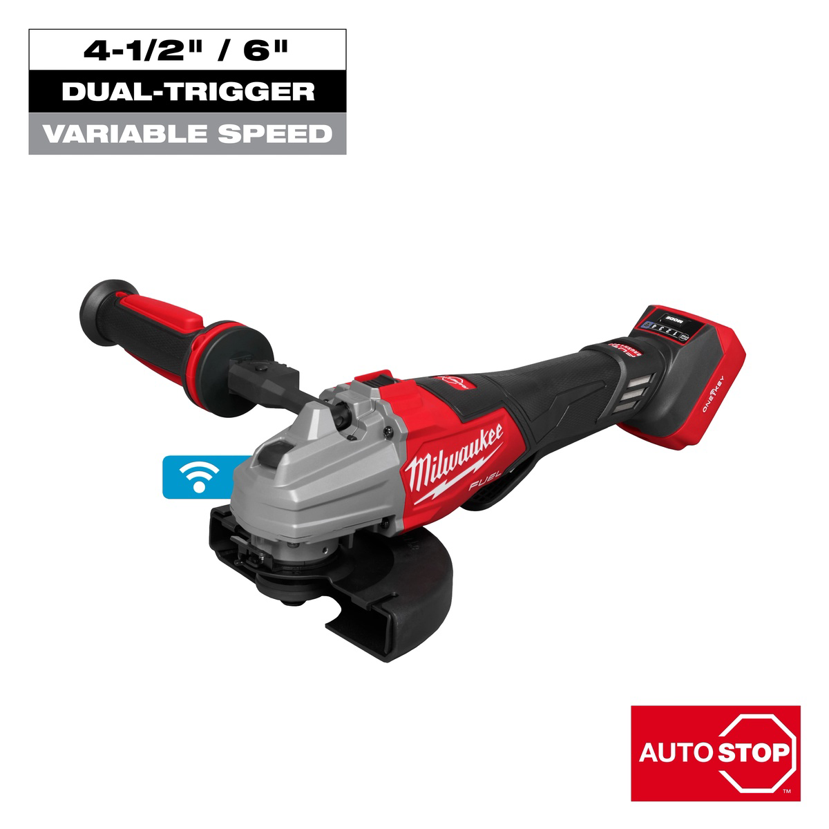 Milwaukee Tool M18 FUEL 4 1/2 Inch - 6 Inch Dual Trigger Braking Grinder, Paddle Switch w/ ONE KEY