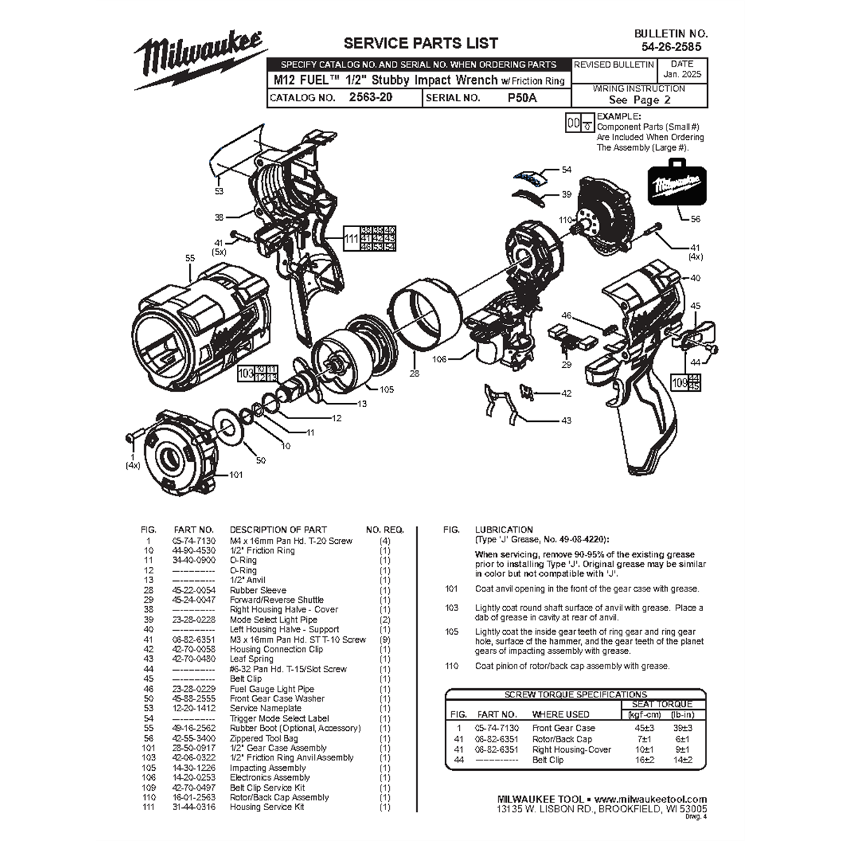 Milwaukee Tool 1/2 Inch Friction Ring Anvil Assembly