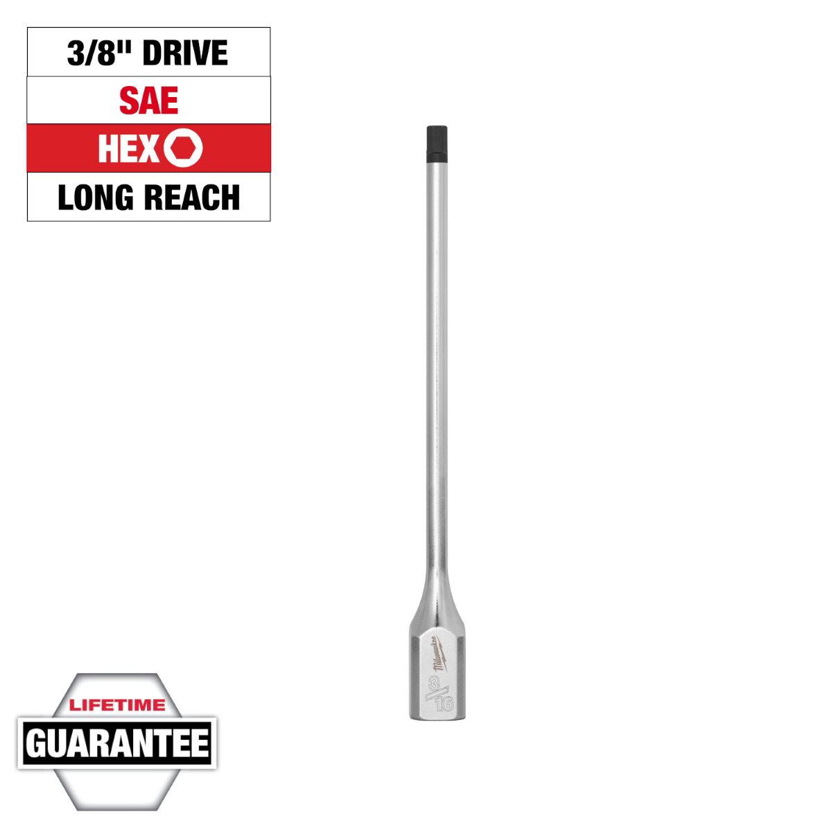 Milwaukee Tool 3/8 Inch Drive 3/16 Inch Long Hex Bit Socket