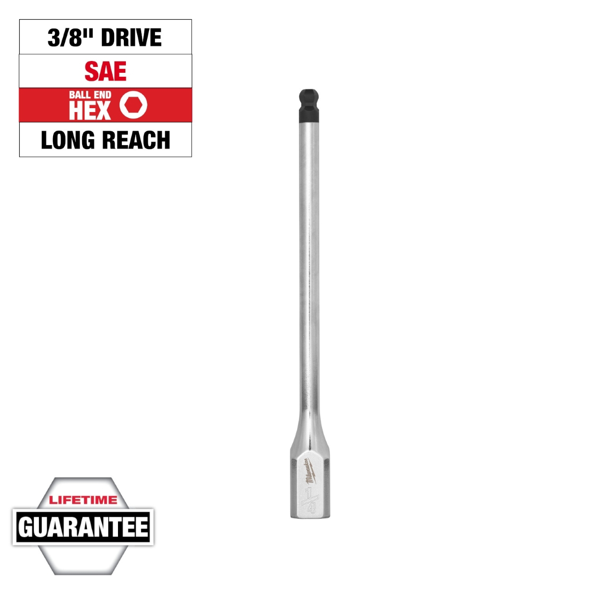 Milwaukee Tool 3/8 Inch Drive 1/4 Inch Long Ball End Hex Bit Socket