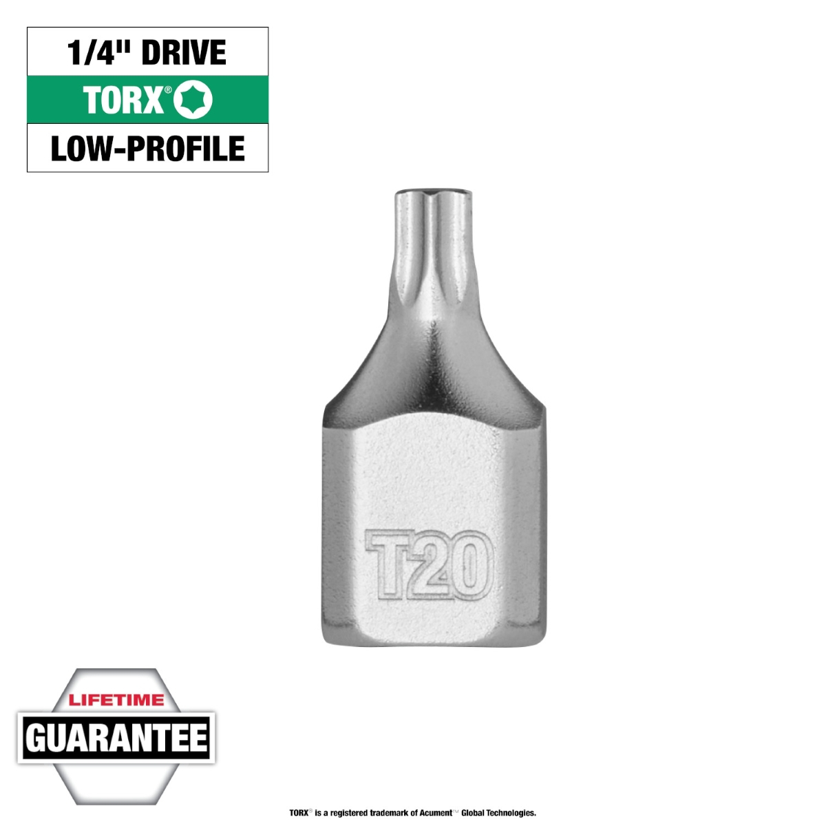 Milwaukee Tool 1/4 Inch Drive T20 Low-Profile TORX Bit Socket