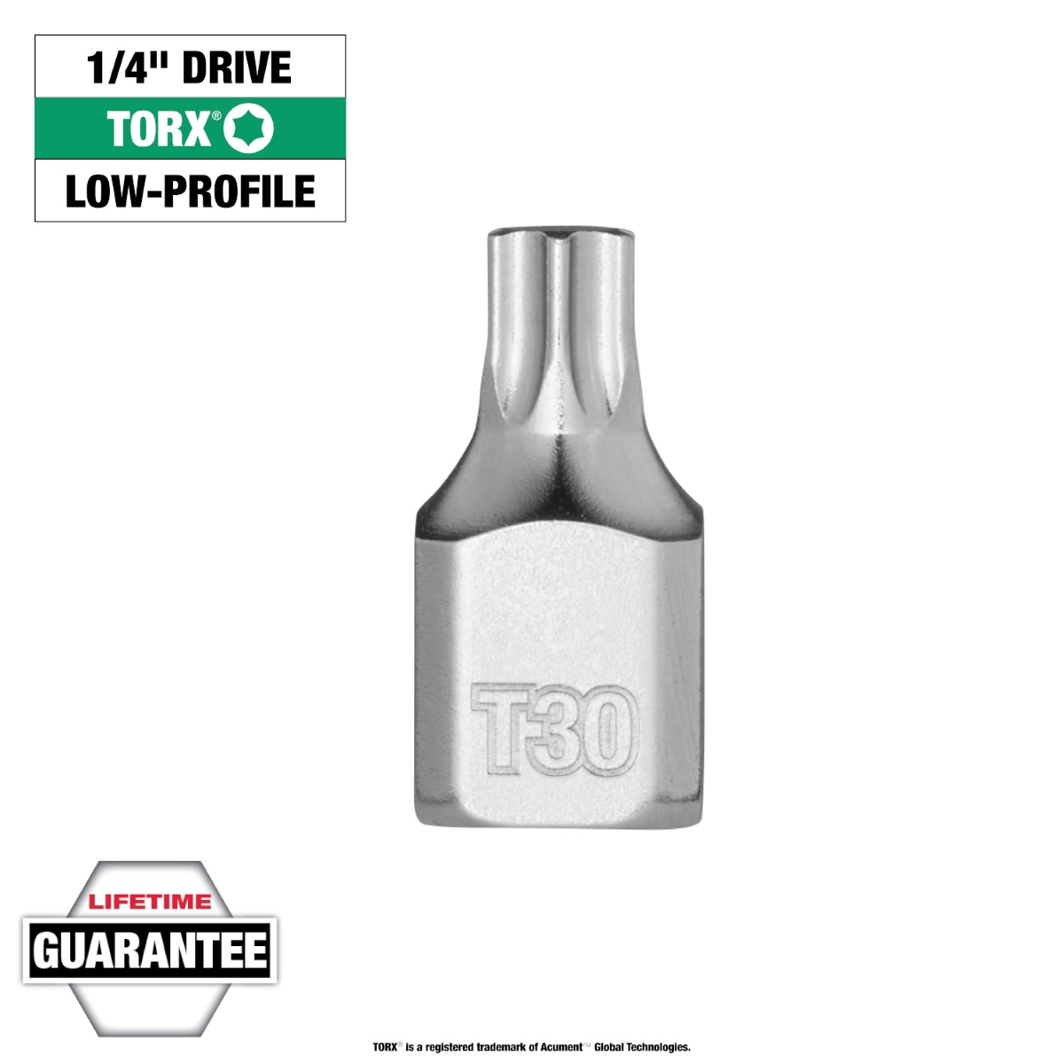 Milwaukee Tool 1/4 Inch Drive T30 Low-Profile TORX Bit Socket