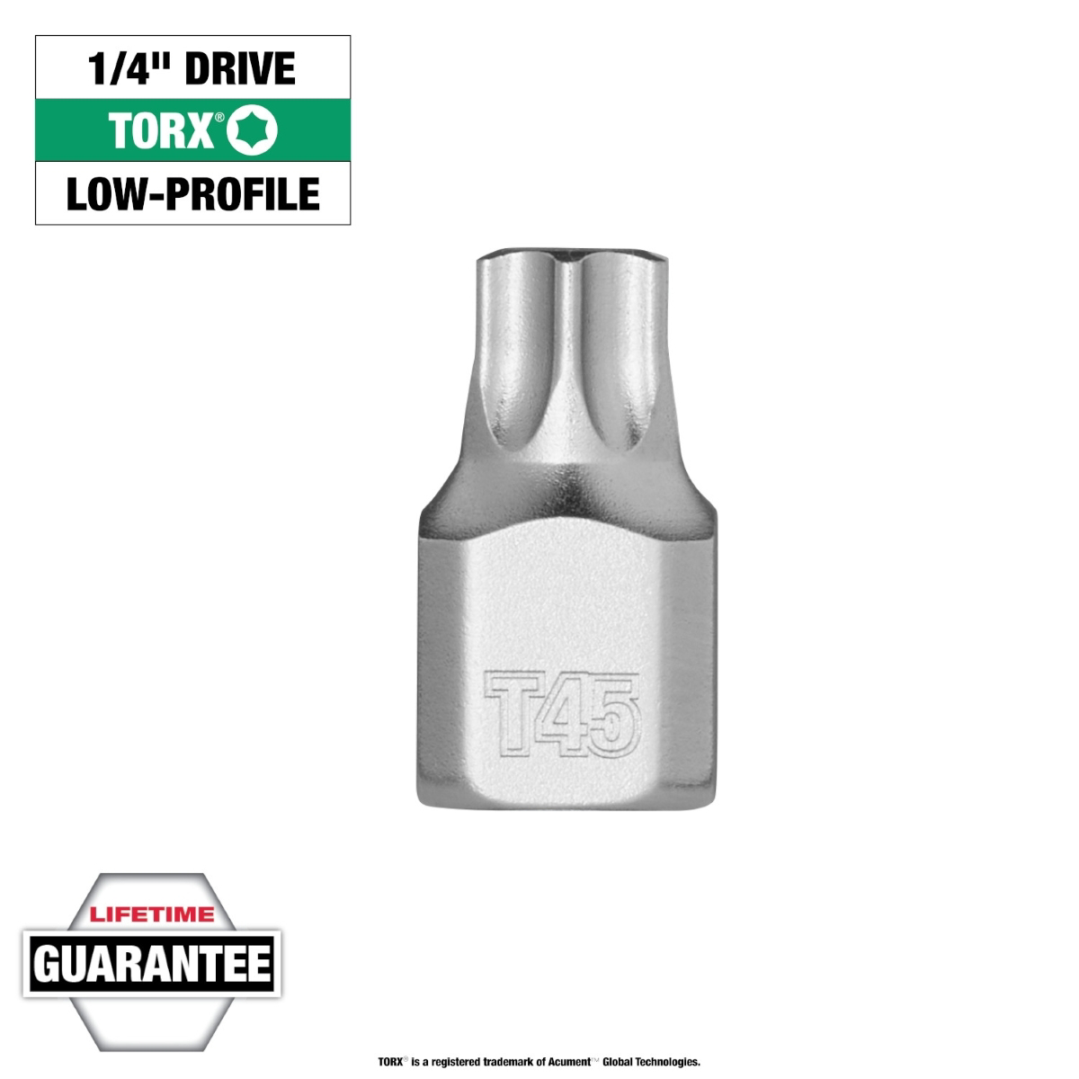 Milwaukee Tool 1/4 Inch Drive T45 Low-Profile TORX Bit Socket