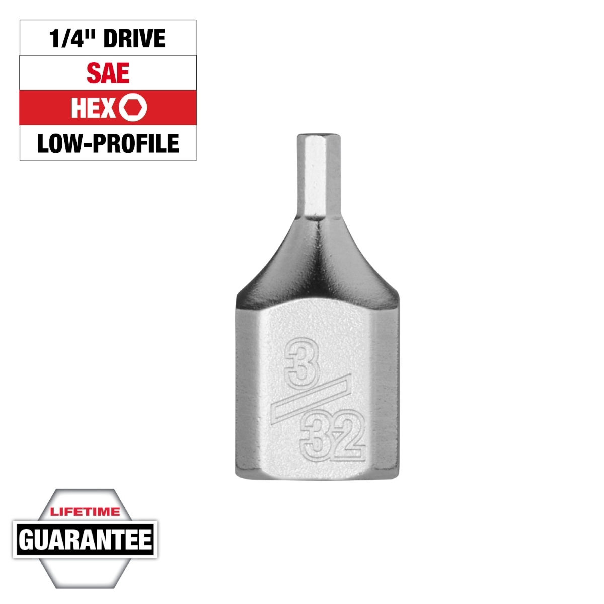 Milwaukee Tool 1/4 Inch Drive 3/32 Inch Low-Profile Hex Bit Socket