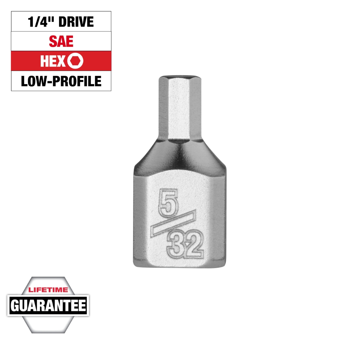 Milwaukee Tool 1/4 Inch Drive 5/32 Inch Low-Profile Hex Bit Socket