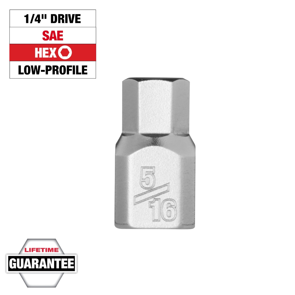 Milwaukee Tool 1/4 Inch Drive 5/16 Inch Low-Profile Hex Bit Socket