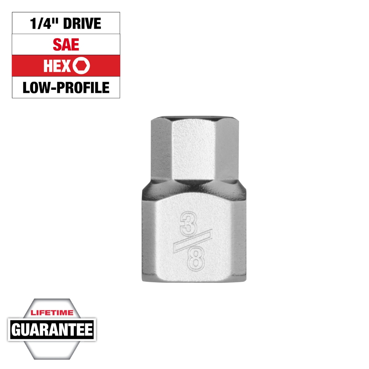 Milwaukee Tool 1/4 Inch Drive 3/8 Inch Low-Profile Hex Bit Socket