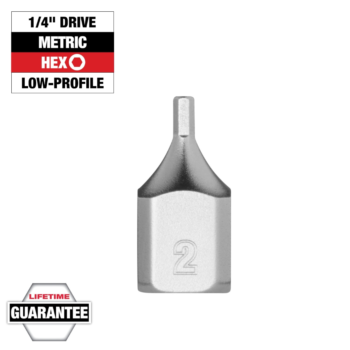 Milwaukee Tool 1/4 Inch Drive 2mm Low-Profile Hex Bit Socket