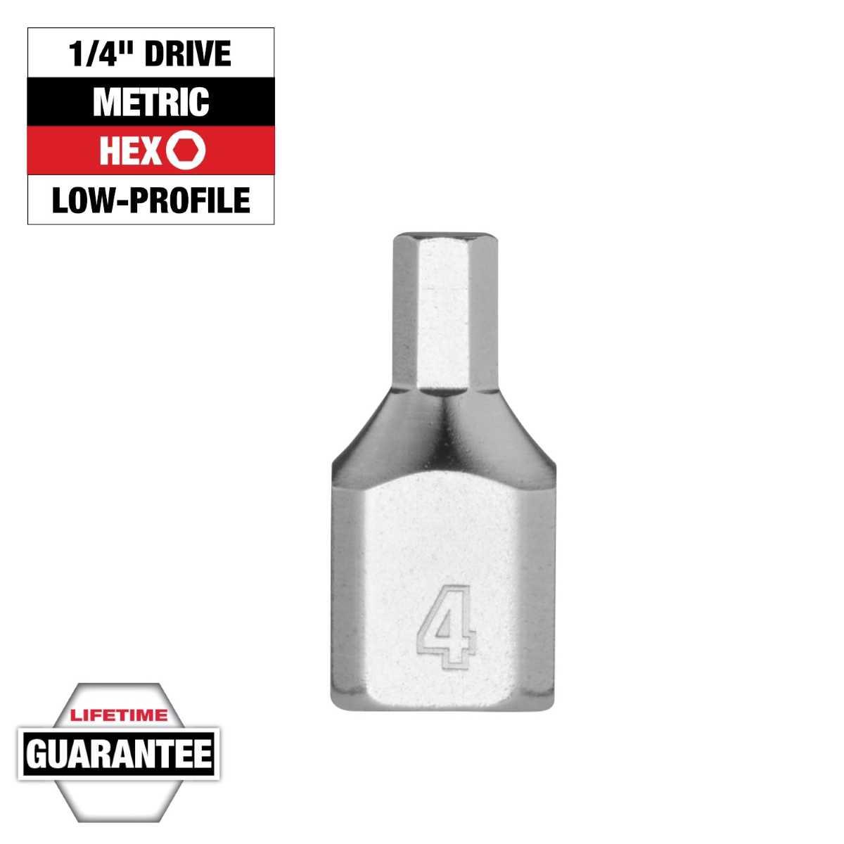 Milwaukee Tool 1/4 Inch Drive 4mm Low-Profile Hex Bit Socket