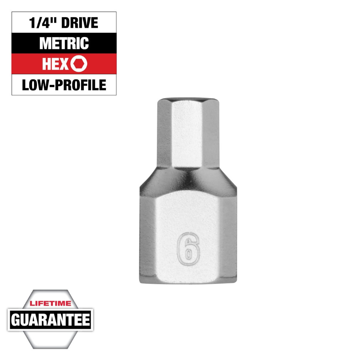 Milwaukee Tool 1/4 Inch Drive 6mm Low-Profile Hex Bit Socket