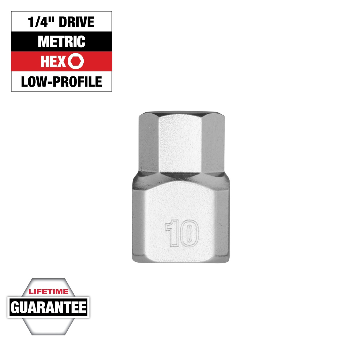 Milwaukee Tool 1/4 Inch Drive 10mm Low-Profile Hex Bit Socket