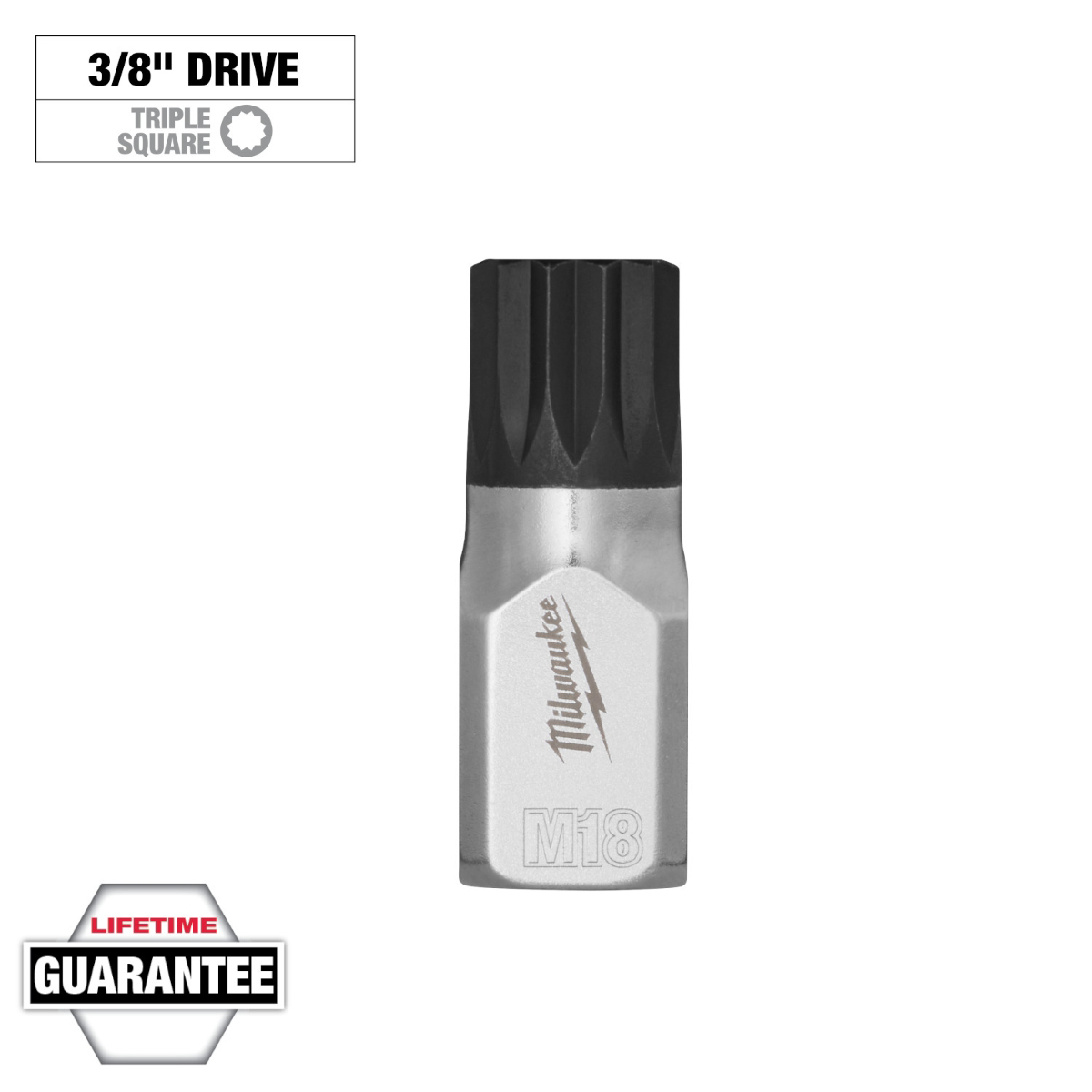 Milwaukee Tool 3/8 Inch Drive 18mm Triple Square Bit Socket