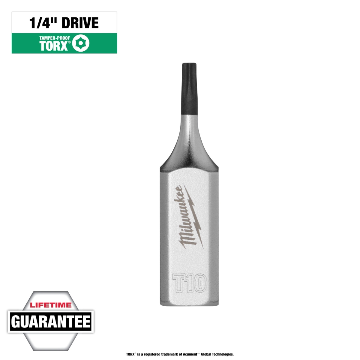 Milwaukee Tool 1/4 Inch Drive T10 Tamper Proof TORX Bit Socket