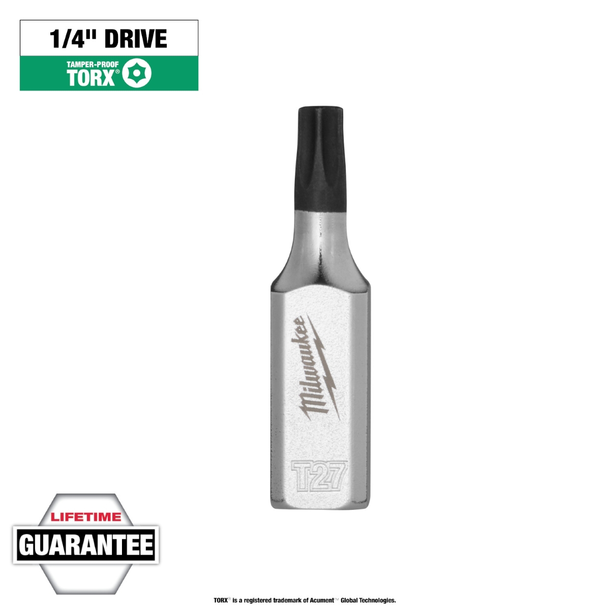 Milwaukee Tool 1/4 Inch Drive T27 Tamper Proof TORX Bit Socket