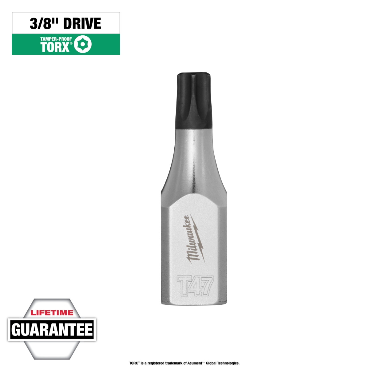 Milwaukee Tool 3/8 Inch Drive T47 Tamper Proof TORX Bit Socket
