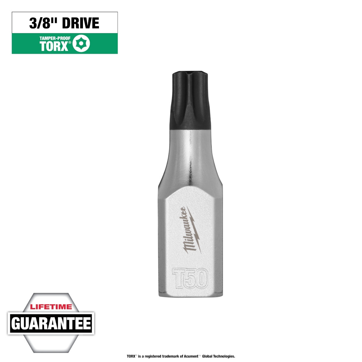 Milwaukee Tool 3/8 Inch Drive T50 Tamper Proof TORX Bit Socket