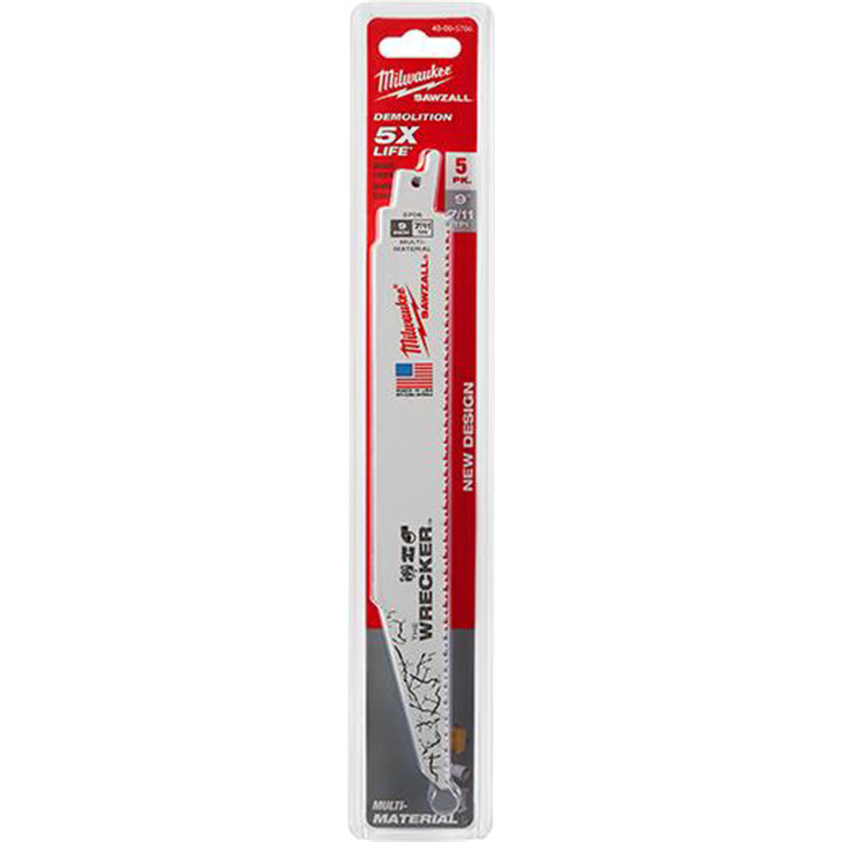 Milwaukee Tool The Wrecker Multi-material Sawzall Blade 9" 7/11tpi 5pk
