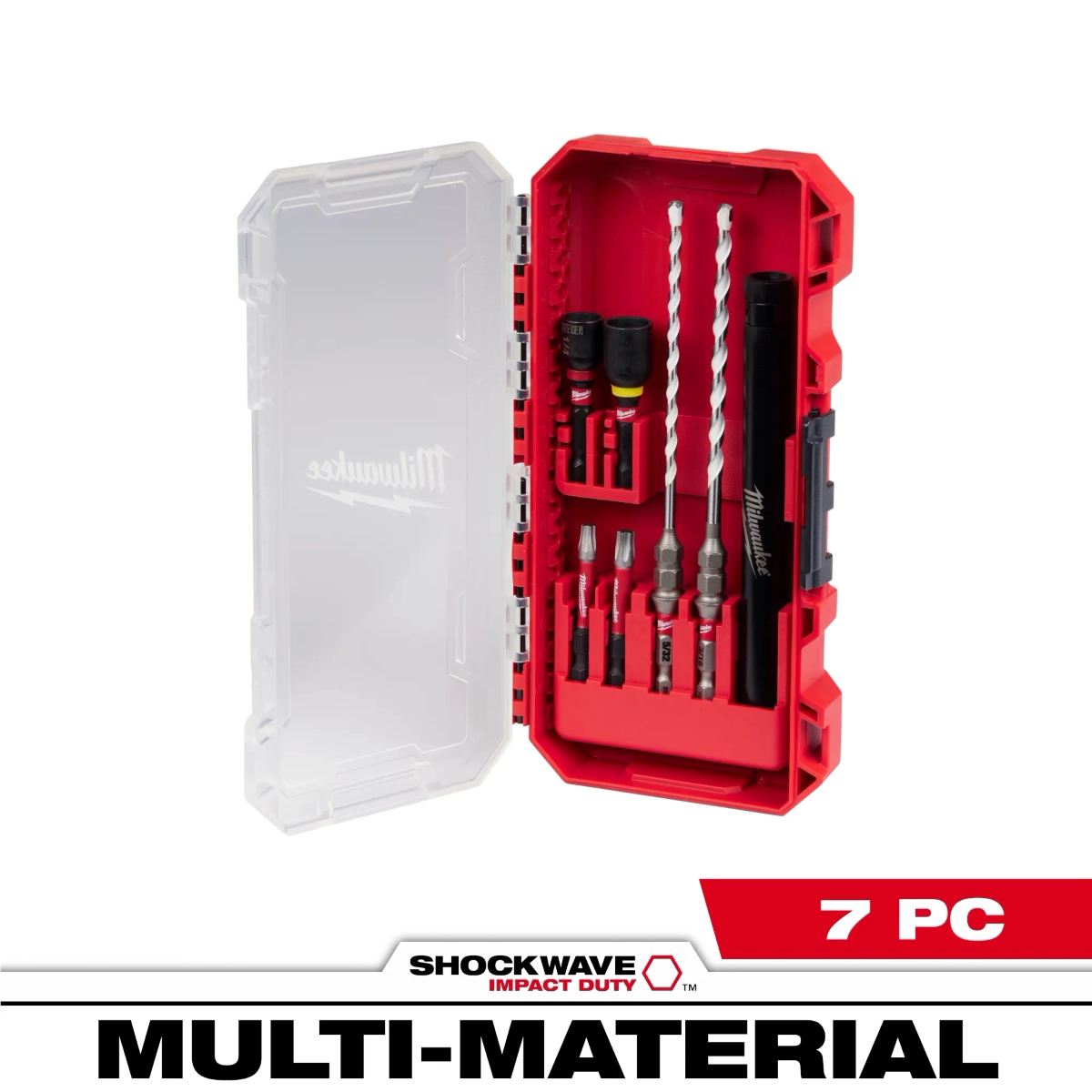 Milwaukee Tool 7 PC SHOCKWAVE Impact Duty Carbide Multi-Material Drill Bit Concrete Screw Install Set