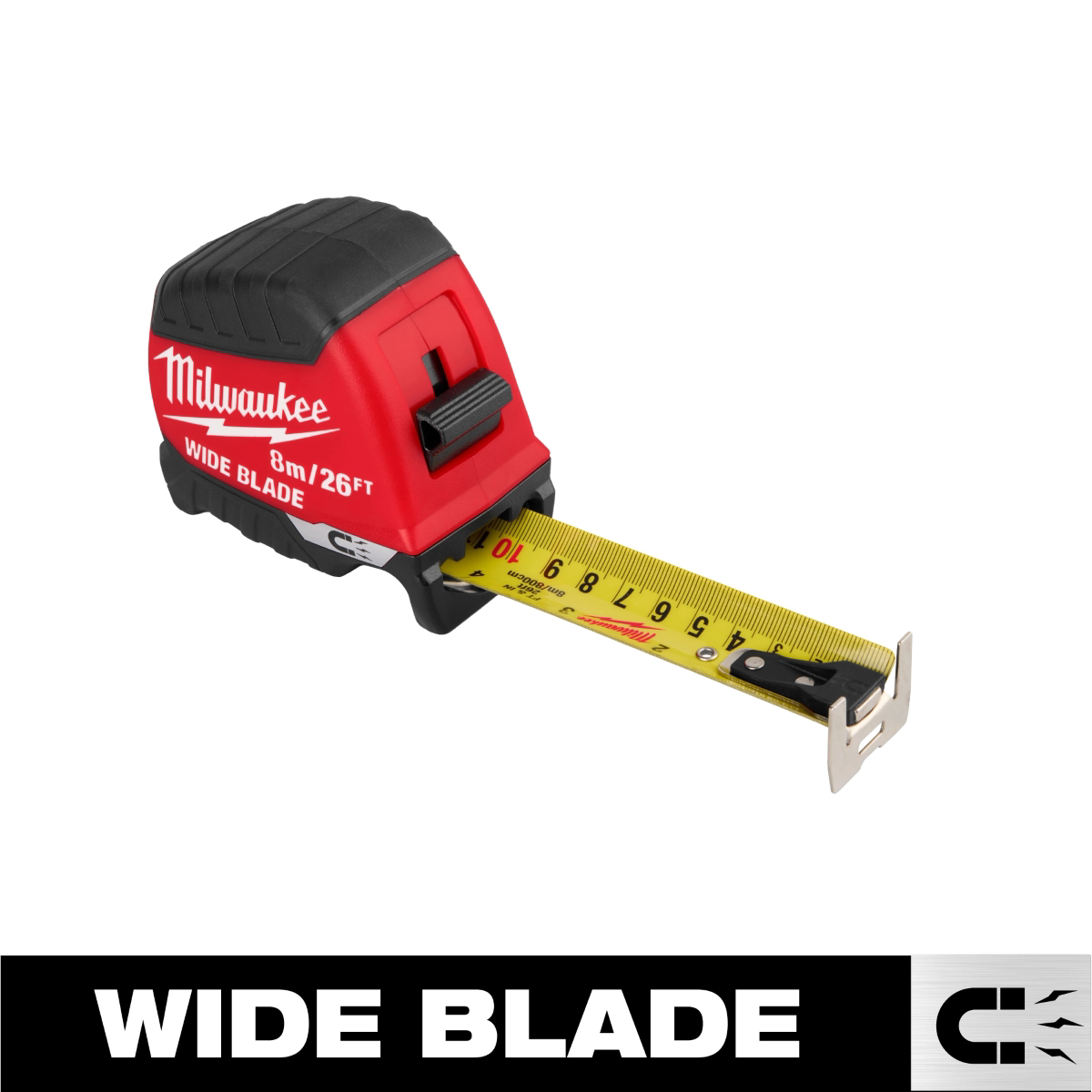 Milwaukee Tool 8m/26ft Wide Blade Magnetic Tape Measure