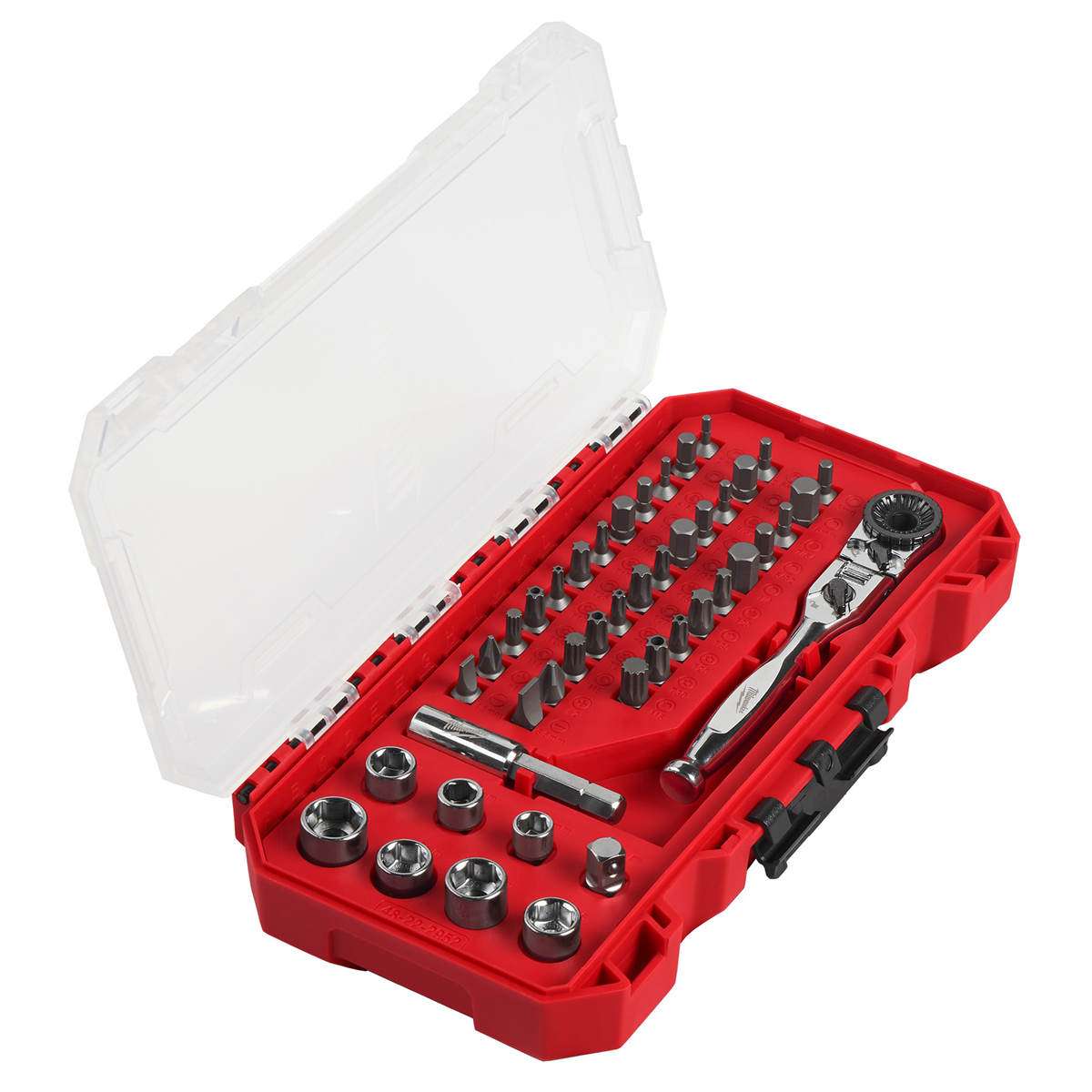 Milwaukee Tool 44 Piece 1/4 Inch Hex Drive Mini Flex Head Ratchet And Bit Set