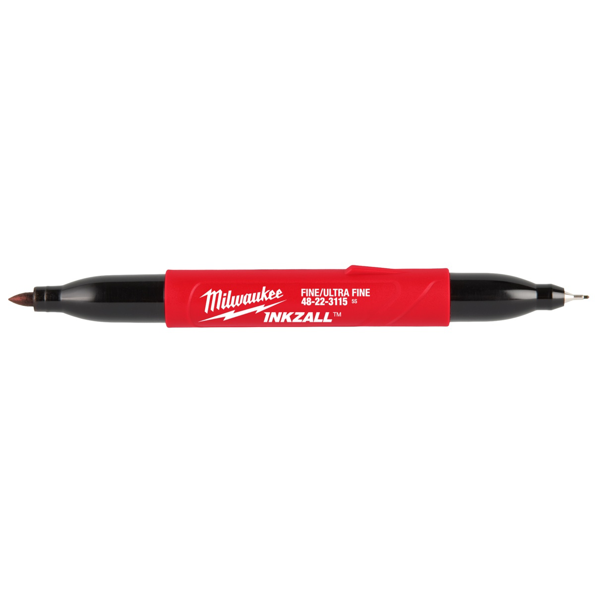 Milwaukee Tool INKZALL Double Sided Black Jobsite Marker - Ultra Fine and Fine Point