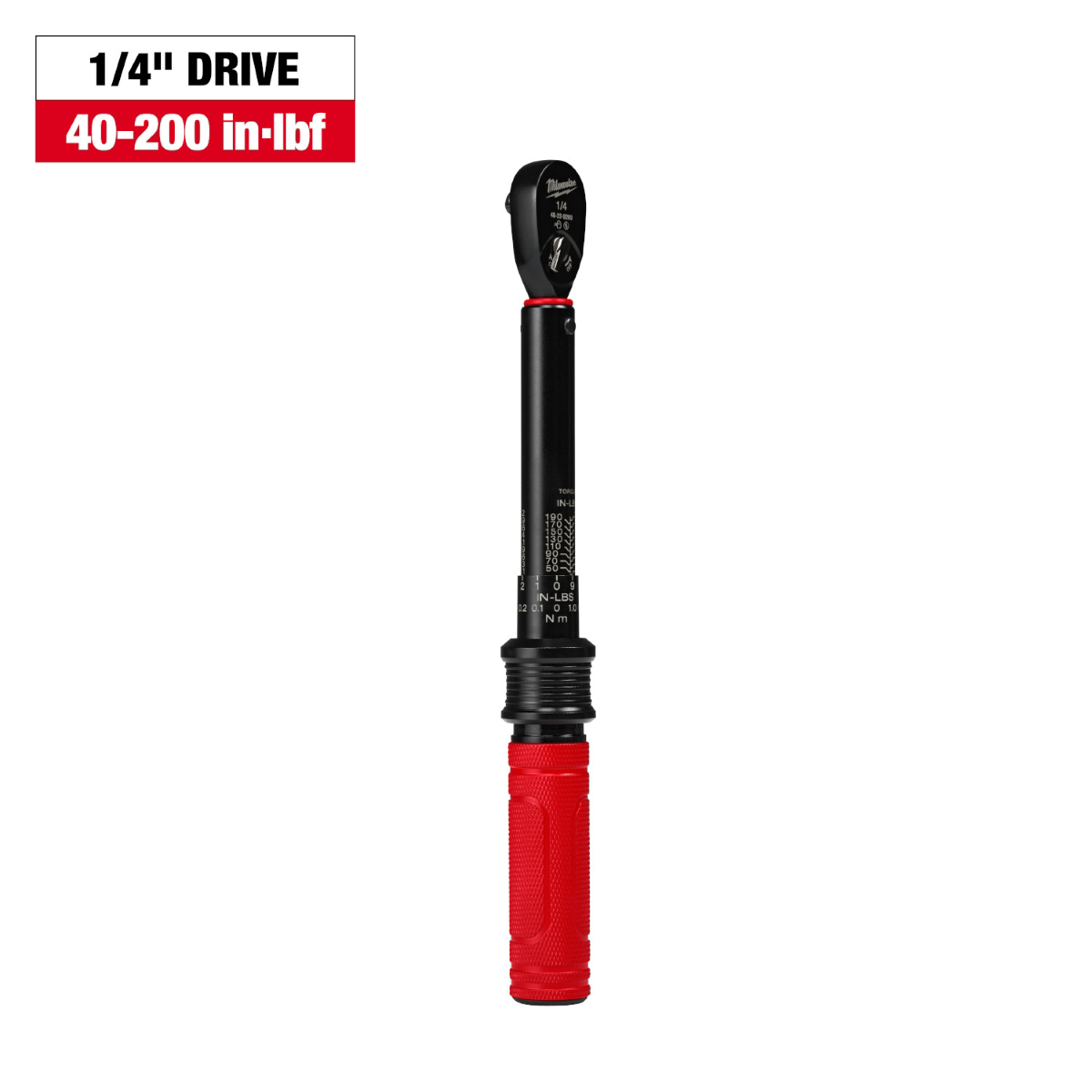 Milwaukee Tool 1/4 Inch Drive Click Torque Wrench 40-200 in-lbf
