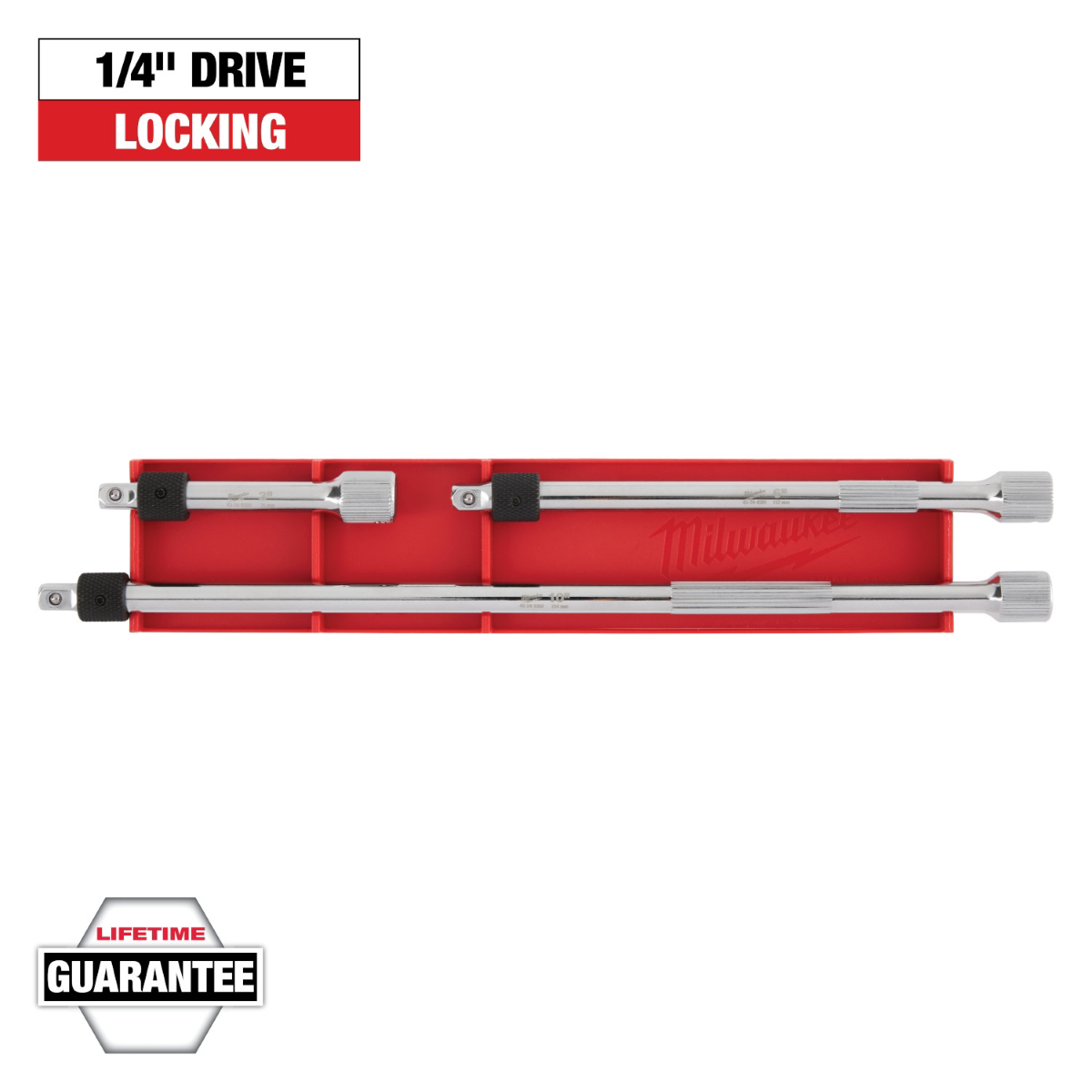 Milwaukee Tool 3pc 1/4 Inch Drive Locking Extension Set