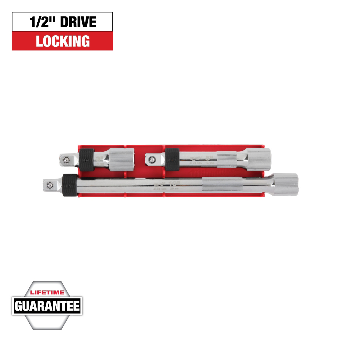 Milwaukee Tool 3pc 1/2 Inch Drive Locking Extension Set
