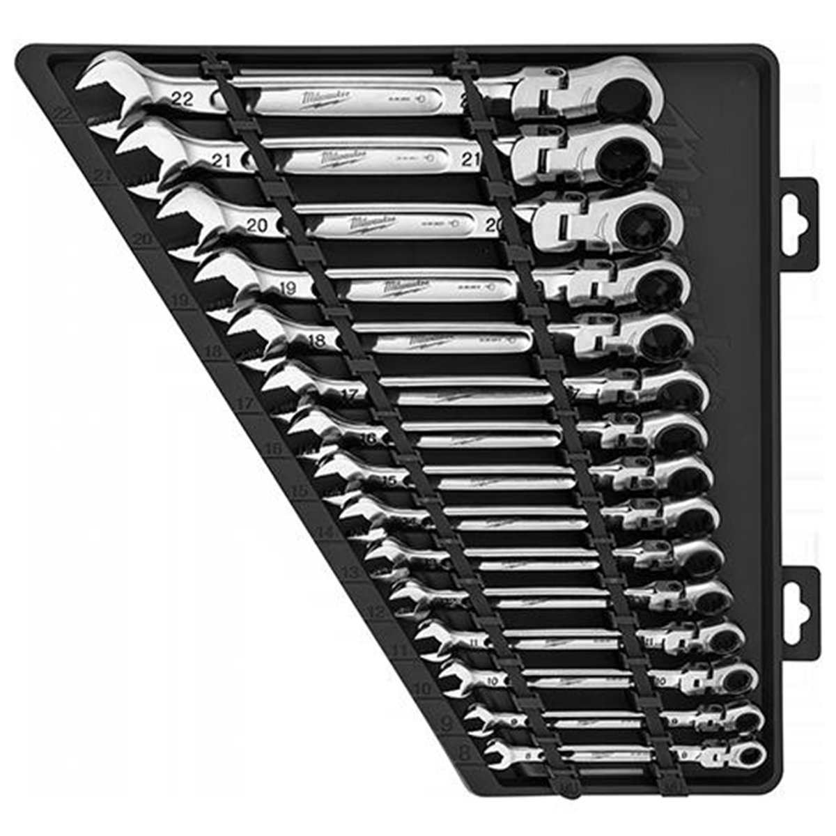 Milwaukee Tool 15pc Metric Flex Head Ratcheting Combination Wrench