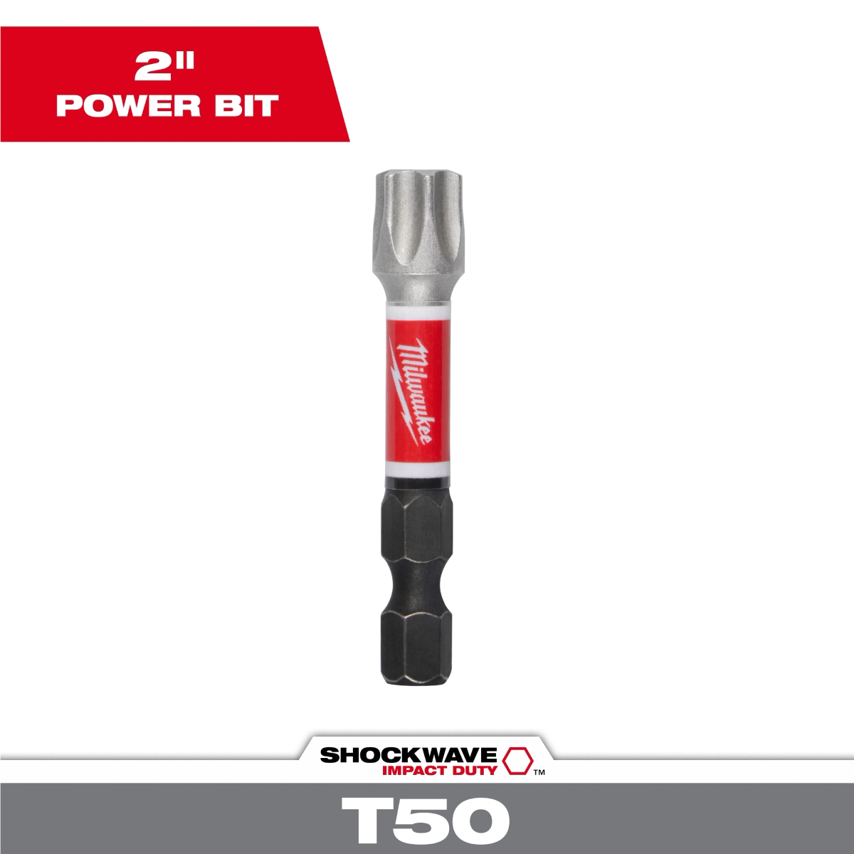 Milwaukee Tool Shockwave Impact Duty 2 Inch T50 Impact Bit 1pk