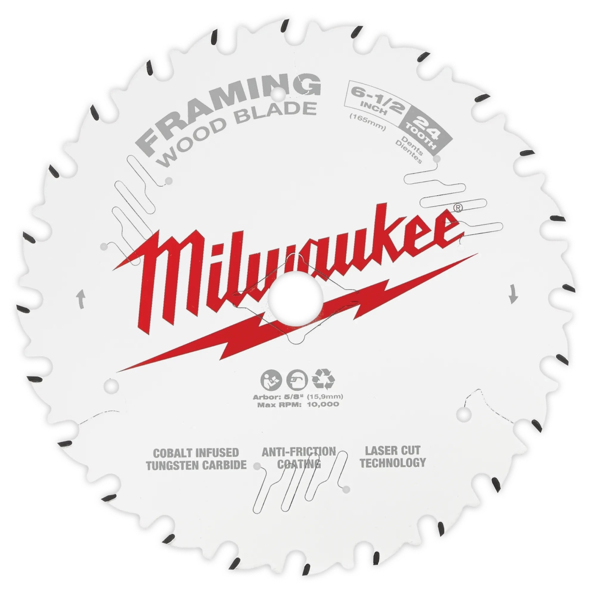 Milwaukee Tool 6-1/2 Inch 24T Framing Circular Saw Blade (2 PK)