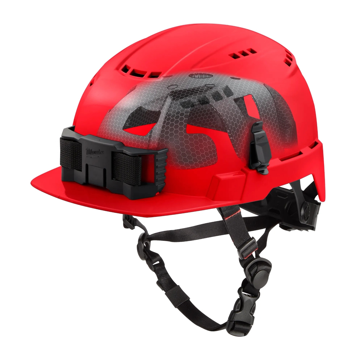 Milwaukee Tool BOLT Red Front Brim Vented Safety Helmet with IMPACT ARMOR Liner (USA) - Type 2, Class C