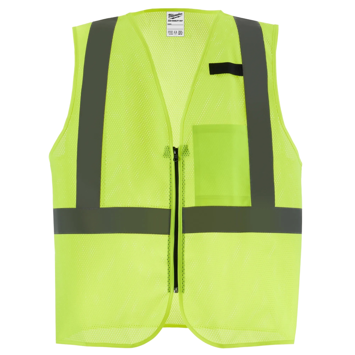 Milwaukee Tool Class 2 High Visibility Yellow Mesh One Pocket Safety Vest - L/xl (ansi/csa)