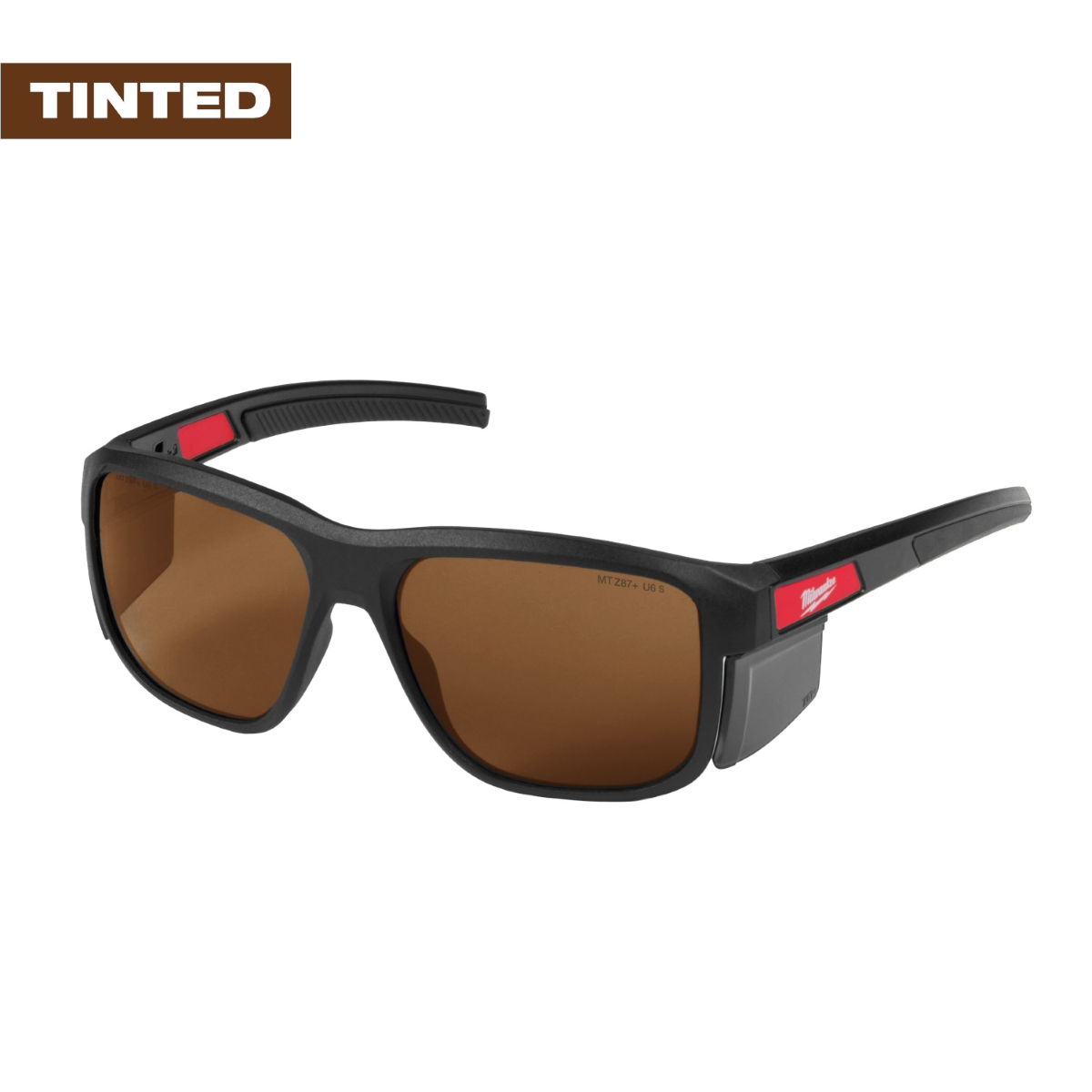 Milwaukee Tool Full Frame Safety Glasses with Removable Side Shields &hyphen; Brown Anti-Scratch Lenses