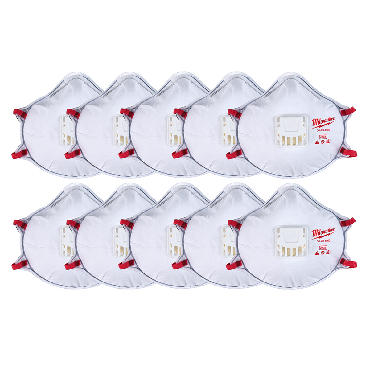 Milwaukee Tool 10pk N95 Valved Respirator with Gasket