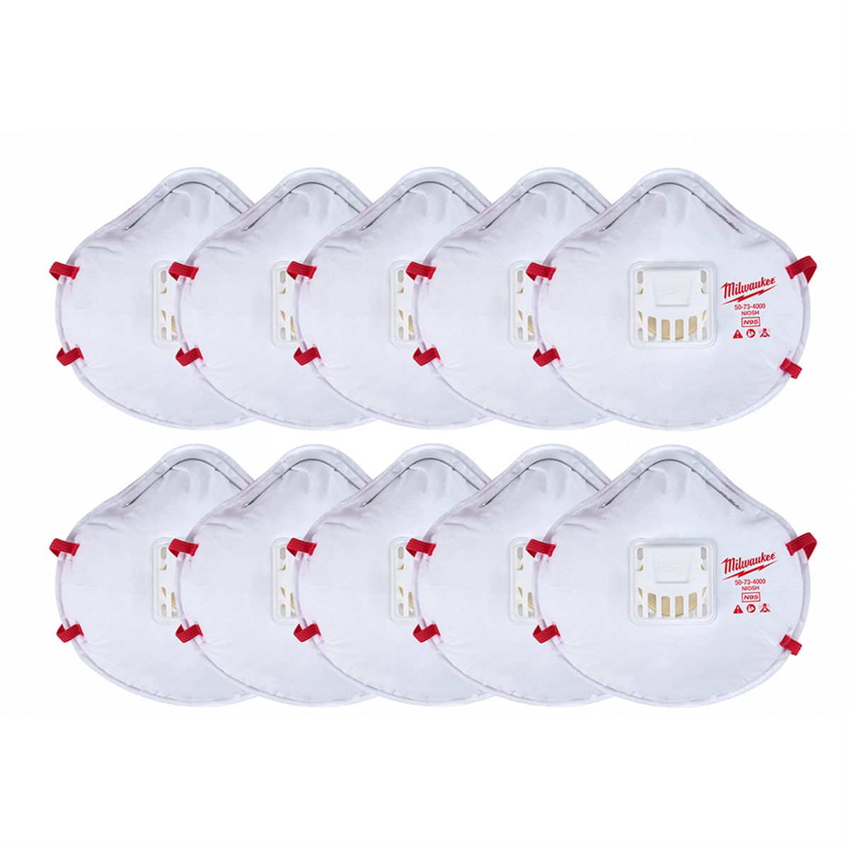 Milwaukee Tool 10pk N95 Valved Respirator