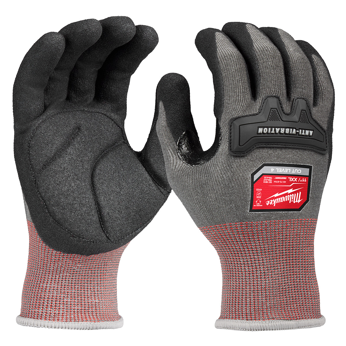 Milwaukee Tool Anti-vibration Cut Level 4 High Dexterity Coated Nitrile Dipped Glove - L
