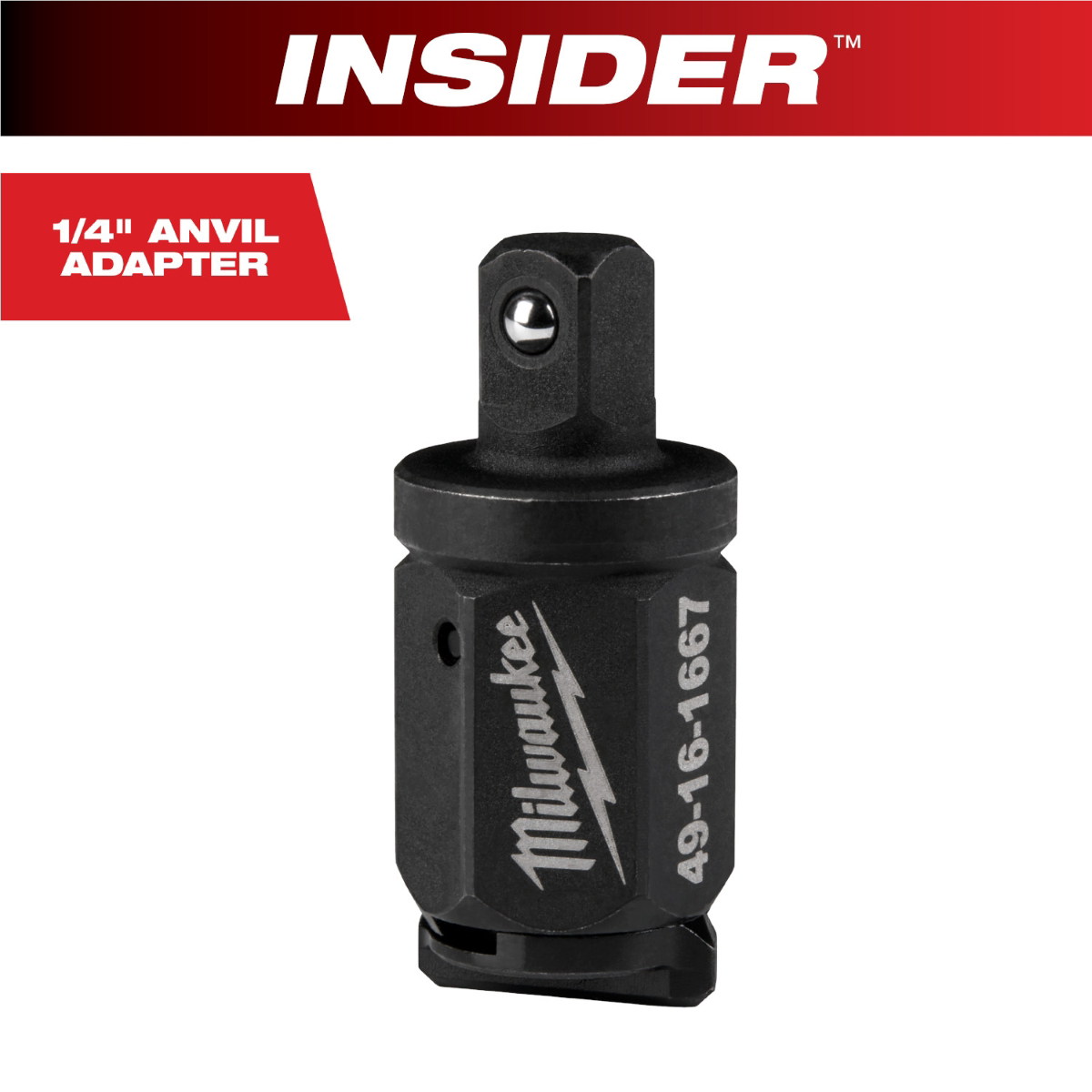 Milwaukee Tool INSIDER Box Ratchet 1/4 Inch Anvil Adapter