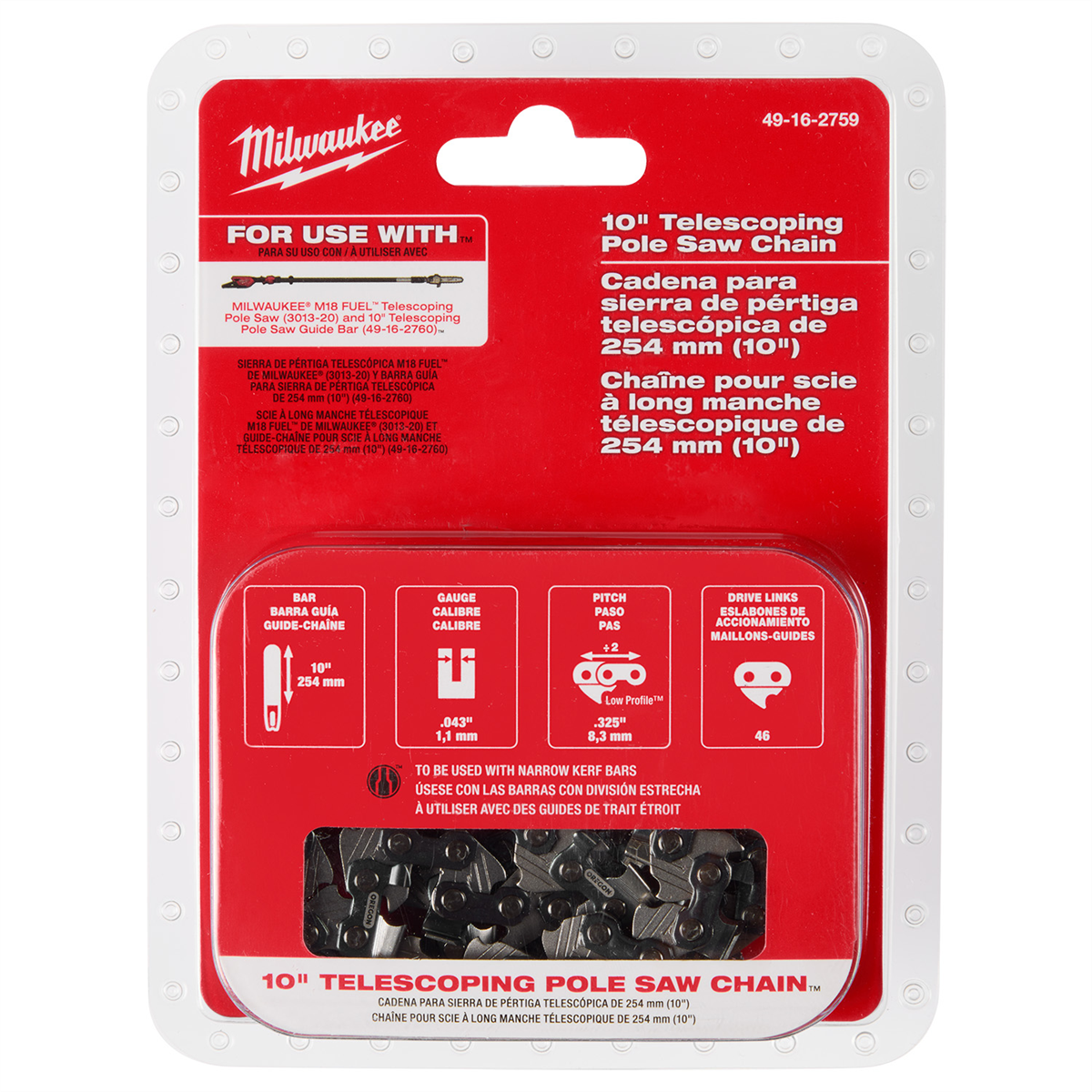 Milwaukee Tool 10" Telescoping Pole Saw Chain