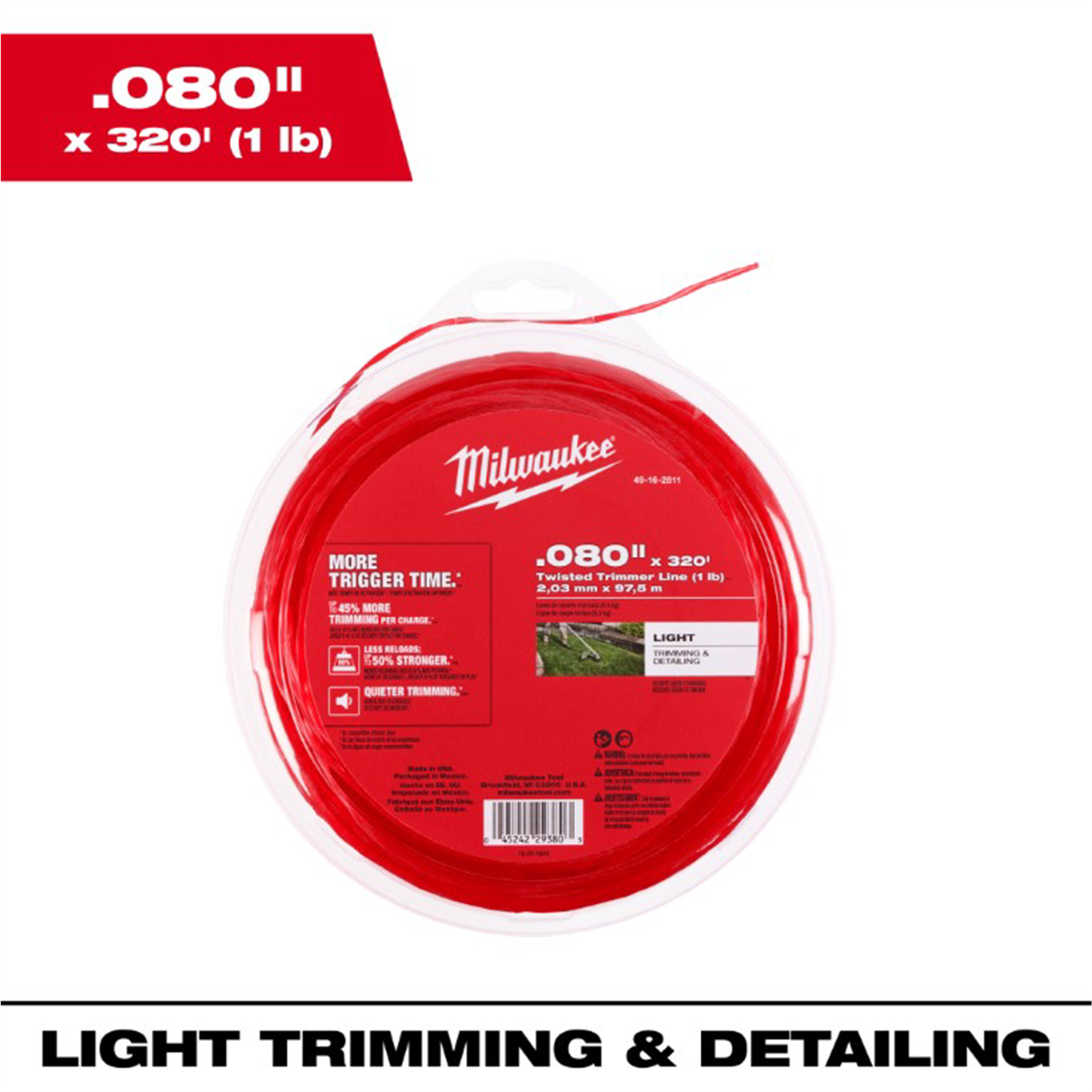 Milwaukee Tool .080 X 320 Trimmer Line