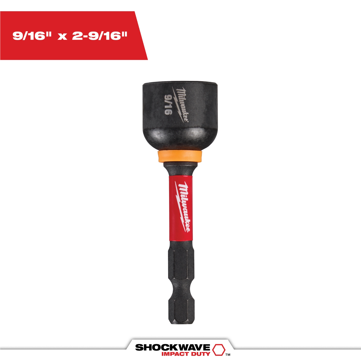 Milwaukee Tool SHOCKWAVE Impact Duty 9/16 Inch x 2-9/16 Inch Magnetic Nut Driver