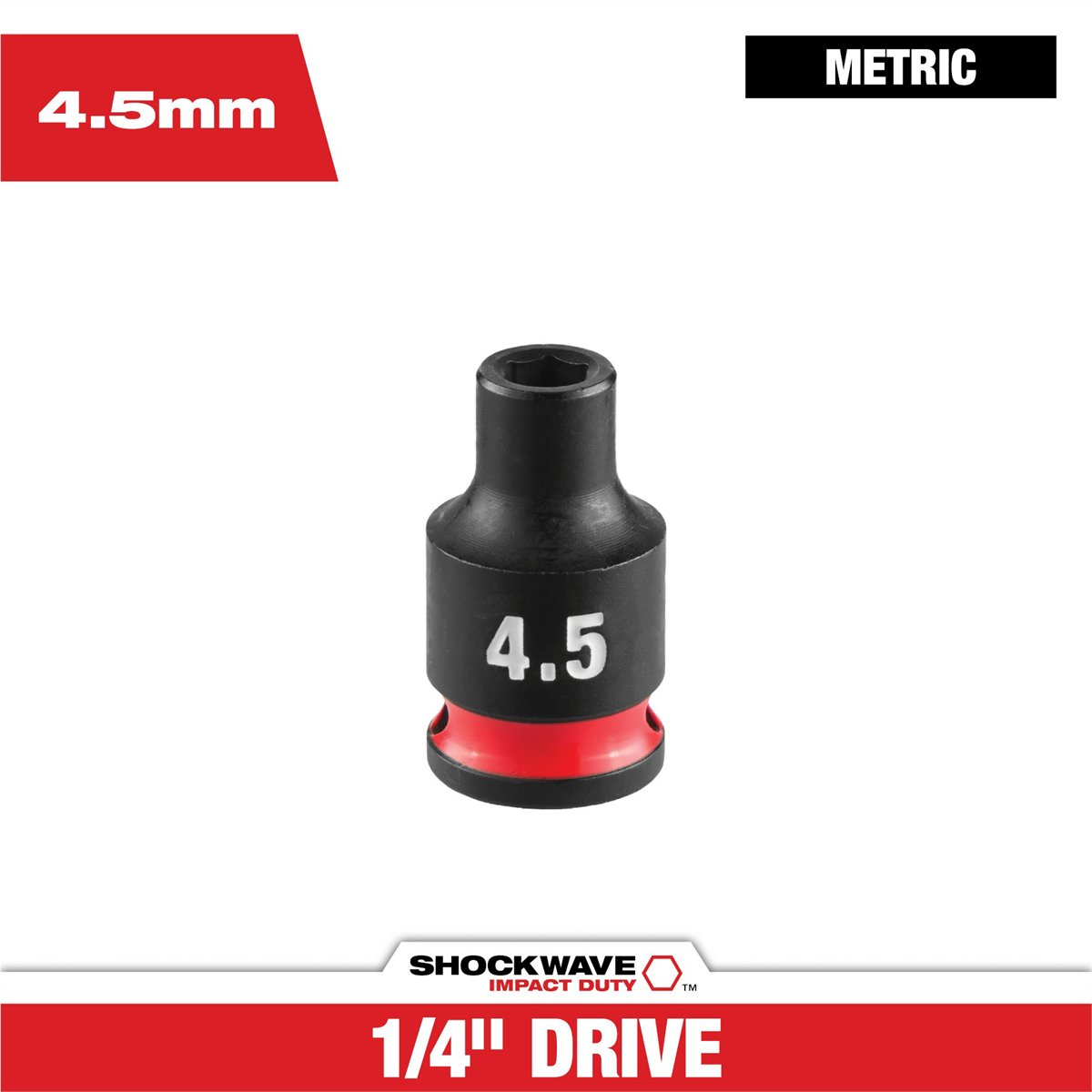 Milwaukee Tool Shockwave™ Impact Duty 1/4" Drive 4.5mm Standard 6 Point Socket